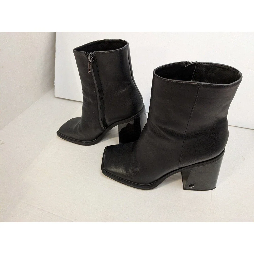 Circus NY Sam Edelman Layla Boots Size 8.5 Square Toe Block Heel Ankle Boots - Picture 5 of 12